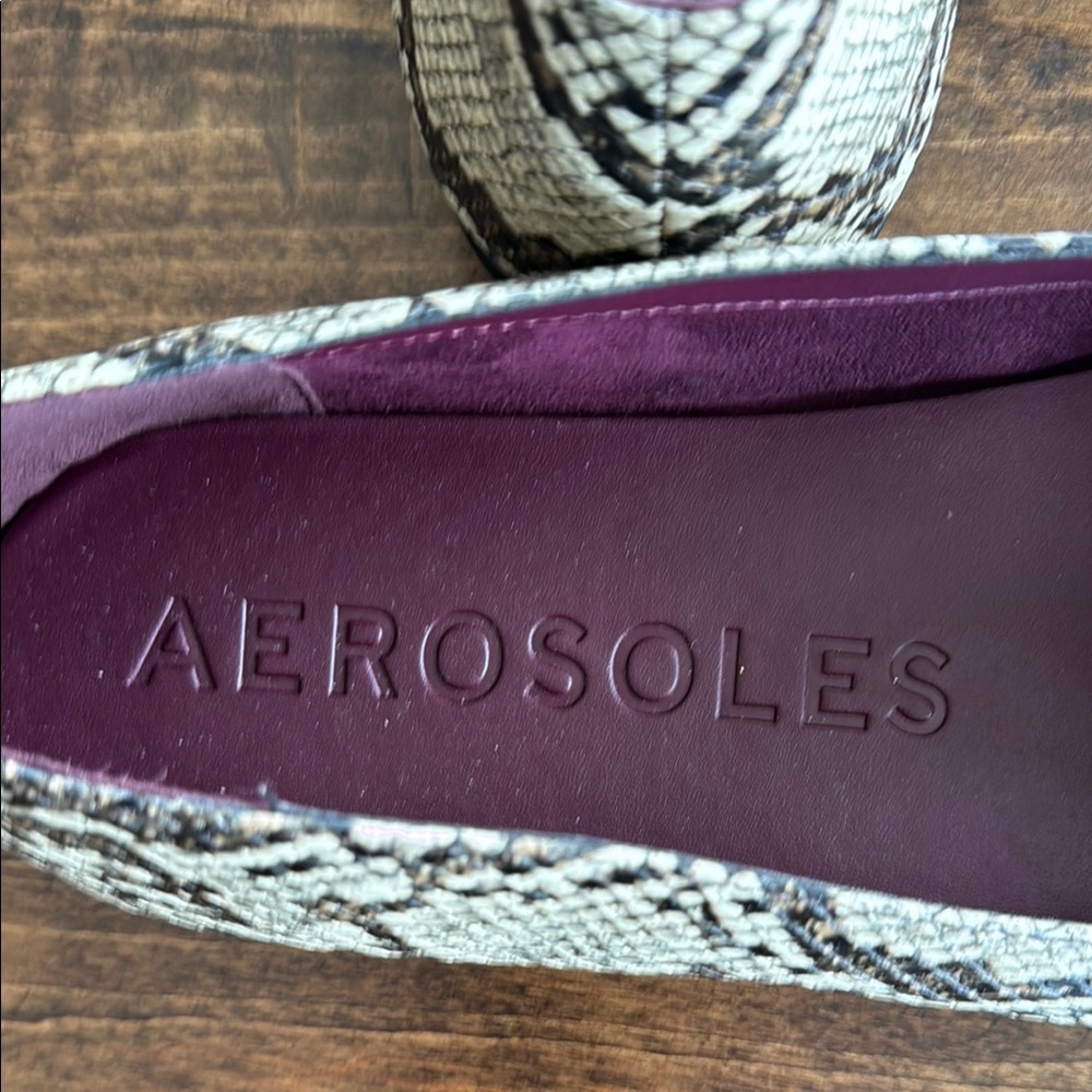 Aerosoles Women's Brielle Snakeskin Print Flats Size 10.5 - Picture 5 of 7